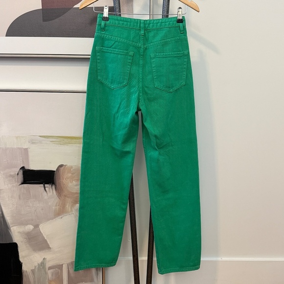 Edikted‎ High Waist Wide Leg Jeans Emerald Green XS - Picture 4 of 11